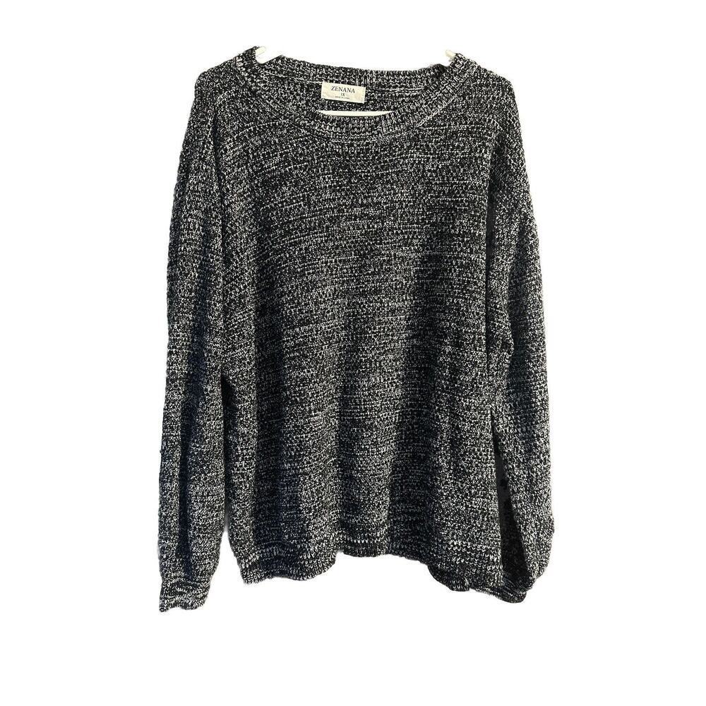 Zenana Knit Sweater Black Plus Size 1x Comfort Casual Classic Business
